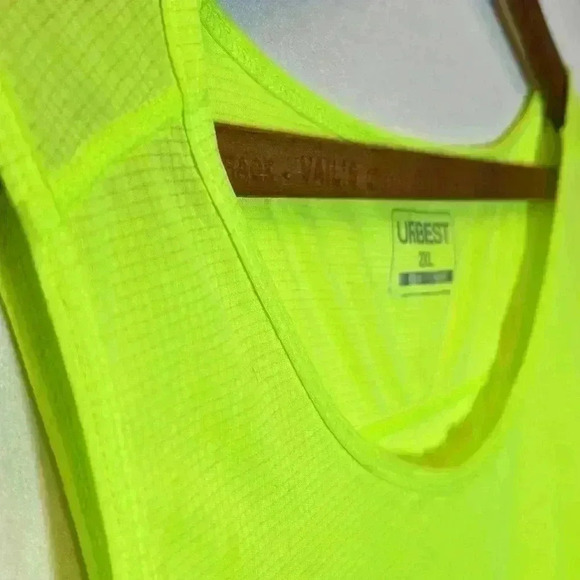 Urbest 2XL Bright Lime Green/Yellow Plus Size Women's Athletic Tank Top Run Lift - Picture 3 of 5